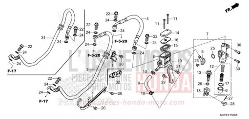 MAÎTRE-CYLINDRE DE FREIN ARRIÈRE CB500FAM de 2021